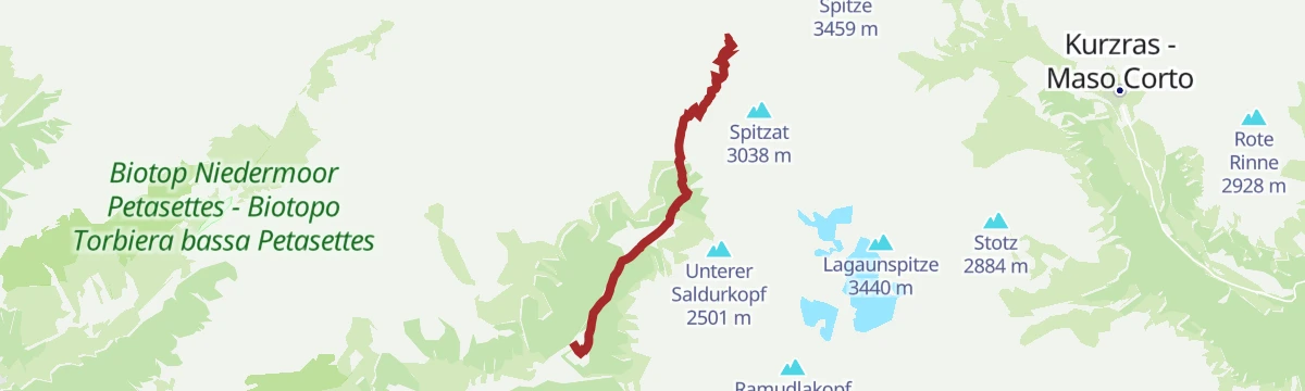 Route map: Escursione malghe/rifugi Oberetteshütte